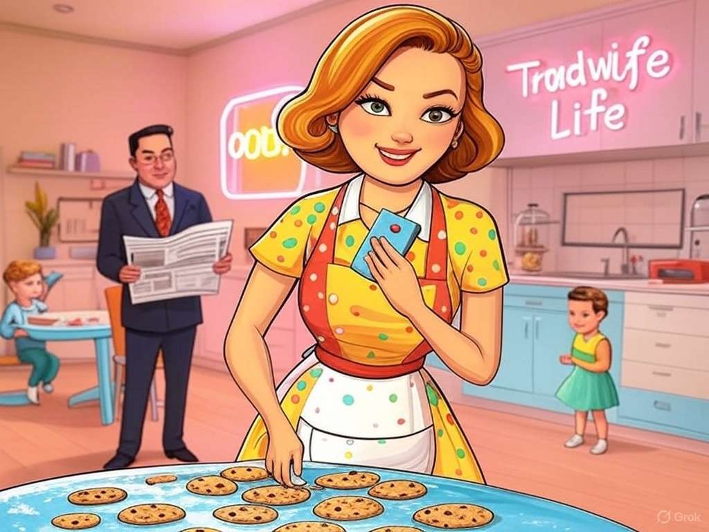 La mujer conservadora en la era digital. Entre la estética de los años 50 y la influencia de las redes sociales.  (Grok)