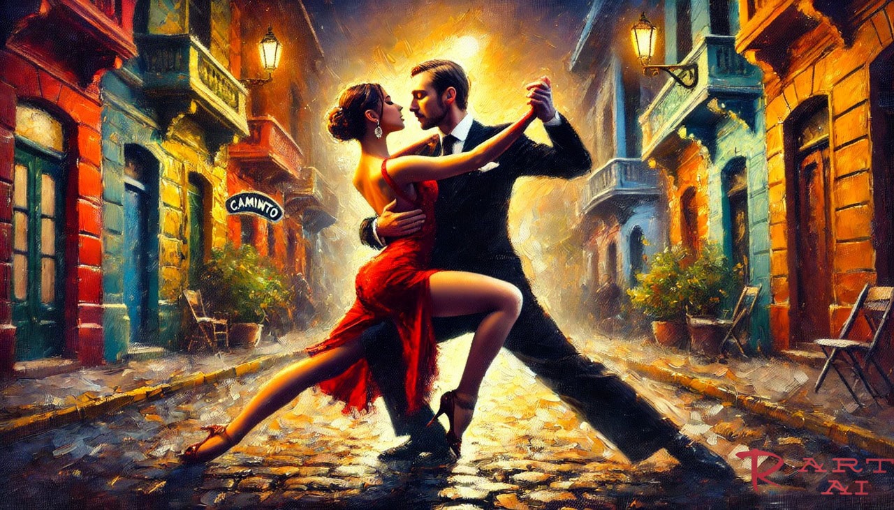 Tango caminito. Una de sus imágenes a la que lograron darle movimiento convirtiendo en video.