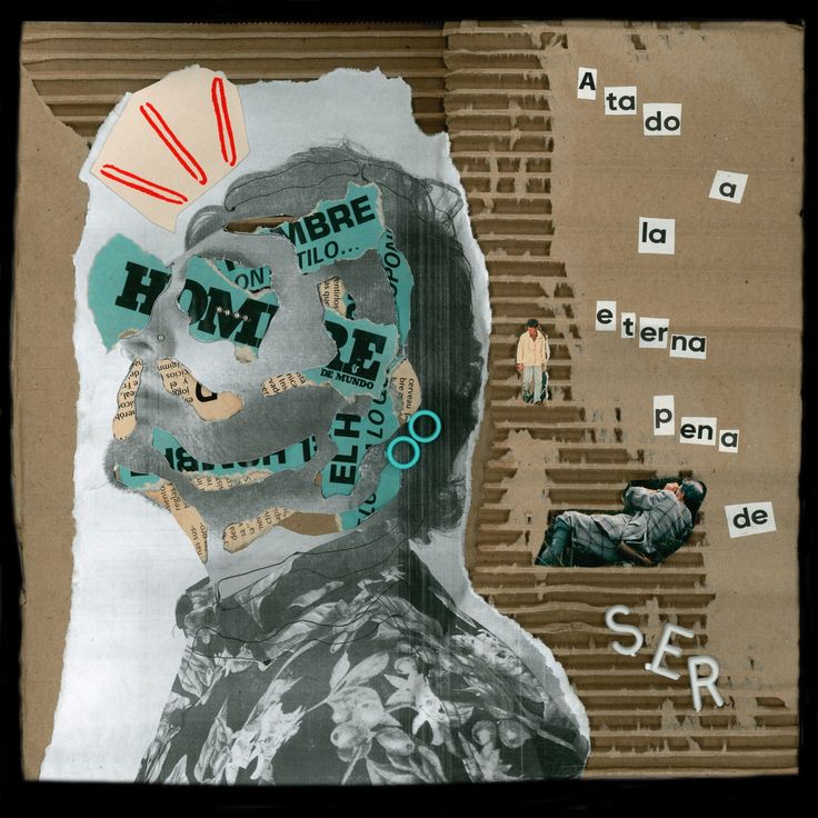 La figura descompuesta refleja la identidad erosionada por el conformismo.
